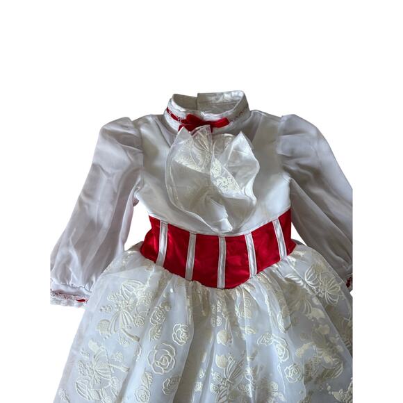 Disney Mary Poppins costume white dres with red roses - Picture 5 of 15
